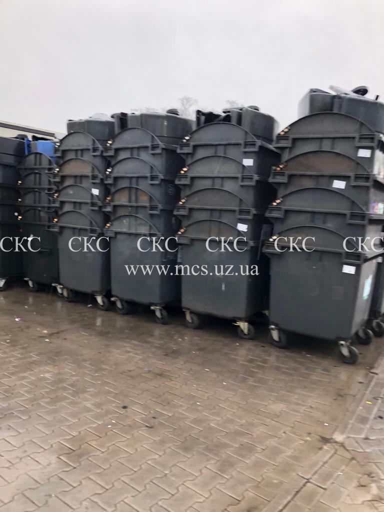 Пластиковий контейнер Б/В  1100л з круглою кришкою
